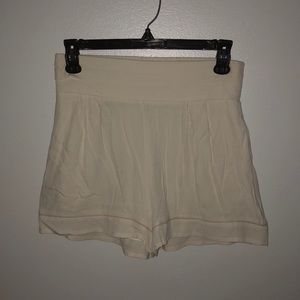 Cream flowy shorts